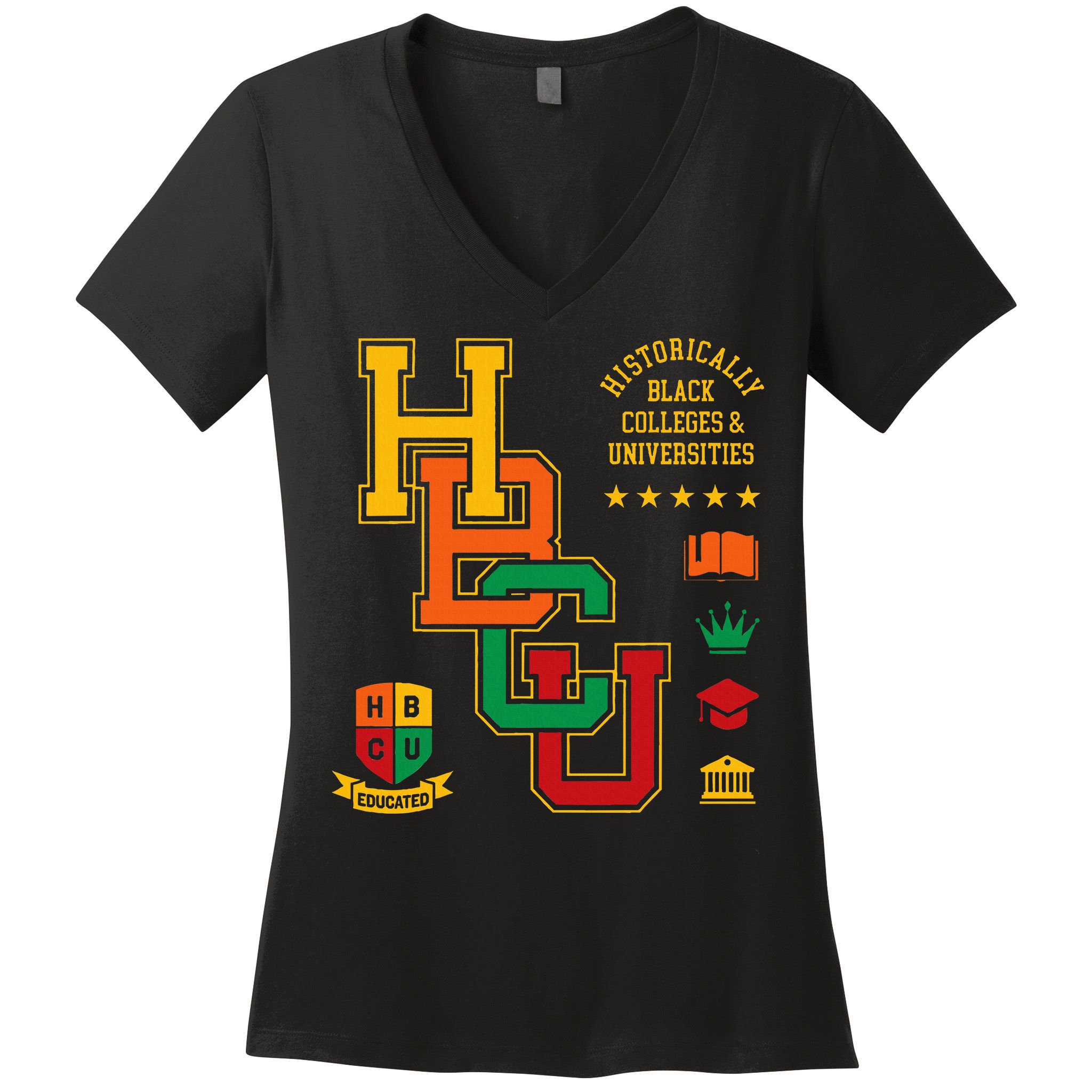 HBCU Historically Black Colleges Universities Grad Alumni Women's V-Neck T-Shirt