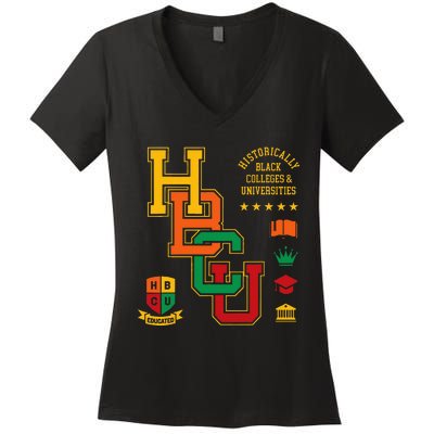 HBCU Historically Black Colleges Universities Grad Alumni Women's V-Neck T-Shirt