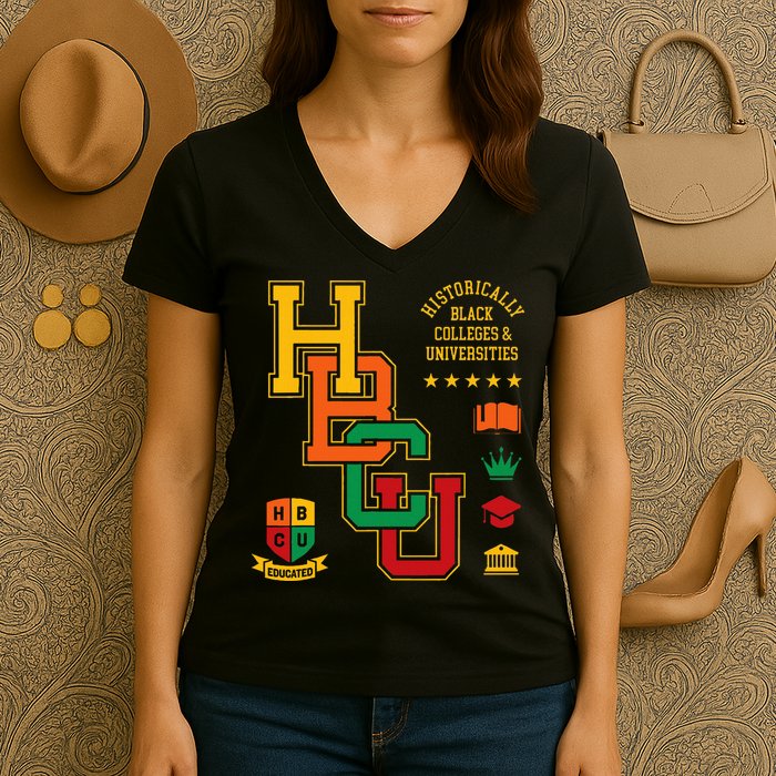 HBCU Historically Black Colleges Universities Grad Alumni Women's V-Neck T-Shirt