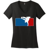 Hip Hop Bboy Breakdance Pose Street Dance Popping Women's V-Neck T-Shirt