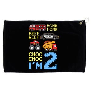 Honk Honk Beep Beep Coo Choo I'm 2 Birthday Kids Apparel Gift Grommeted Golf Towel