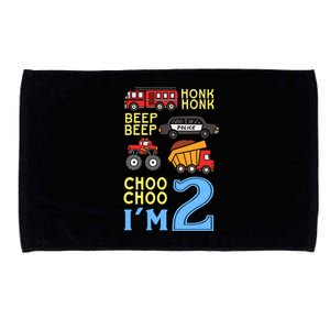 Honk Honk Beep Beep Coo Choo I'm 2 Birthday Kids Apparel Gift Microfiber Hand Towel