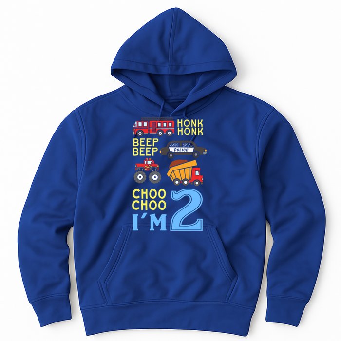 Honk Honk Beep Beep Coo Choo I'm 2 Birthday Kids Apparel Gift Hoodie