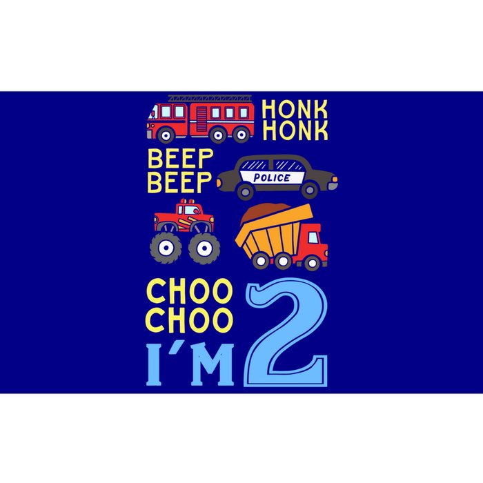 Honk Honk Beep Beep Coo Choo I'm 2 Birthday Kids Apparel Gift Bumper Sticker