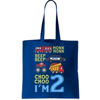 Honk Honk Beep Beep Coo Choo I'm 2 Birthday Kids Apparel Gift Tote Bag