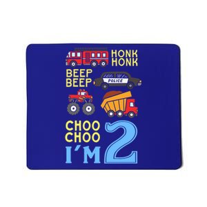 Honk Honk Beep Beep Coo Choo I'm 2 Birthday Kids Apparel Gift Mousepad