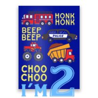 Honk Honk Beep Beep Coo Choo I'm 2 Birthday Kids Apparel Gift Poster