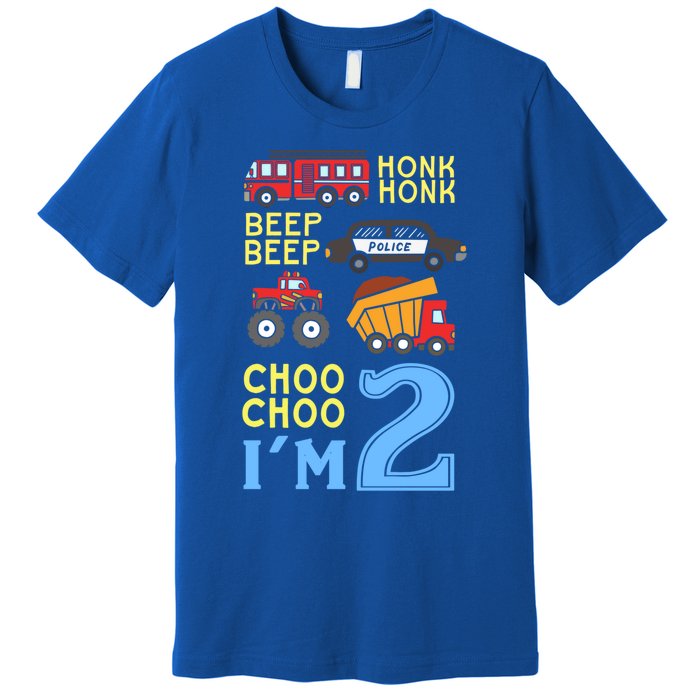 Honk Honk Beep Beep Coo Choo I'm 2 Birthday Kids Apparel Gift Premium T-Shirt