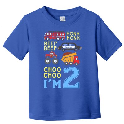 Honk Honk Beep Beep Coo Choo I'm 2 Birthday Kids Apparel Gift Toddler T-Shirt