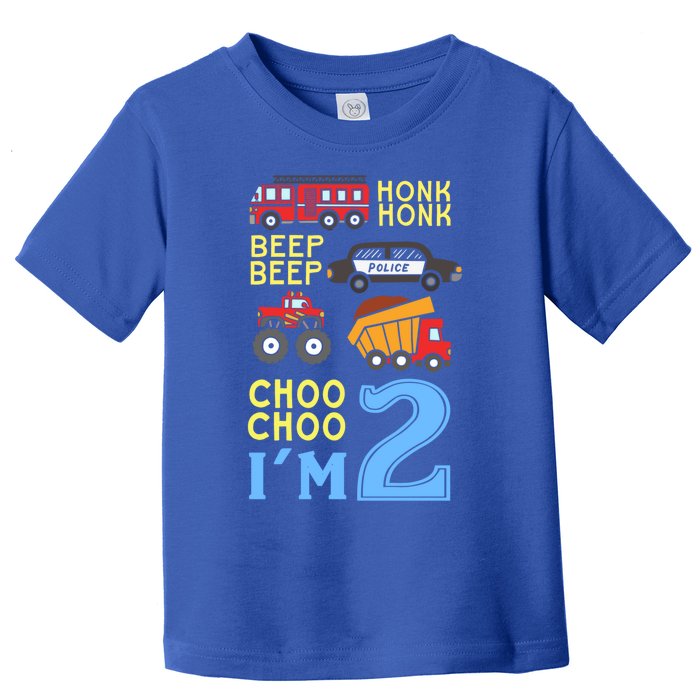 Honk Honk Beep Beep Coo Choo I'm 2 Birthday Kids Apparel Gift Toddler T-Shirt