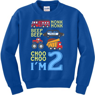 Honk Honk Beep Beep Coo Choo I'm 2 Birthday Kids Apparel Gift Kids Sweatshirt