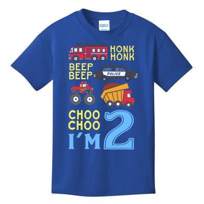 Honk Honk Beep Beep Coo Choo I'm 2 Birthday Kids Apparel Gift Kids T-Shirt