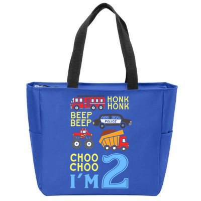 Honk Honk Beep Beep Coo Choo I'm 2 Birthday Kids Apparel Gift Zip Tote Bag