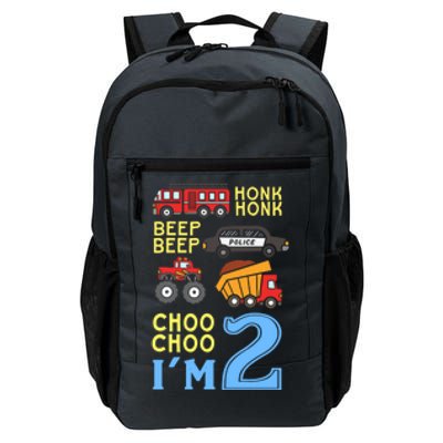 Honk Honk Beep Beep Coo Choo I'm 2 Birthday Kids Apparel Gift Daily Commute Backpack