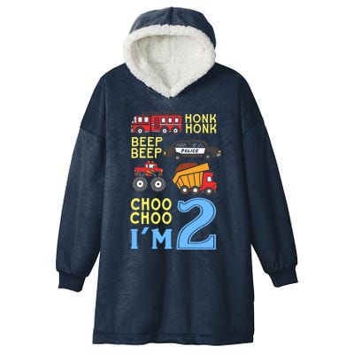 Honk Honk Beep Beep Coo Choo I'm 2 Birthday Kids Apparel Gift Hooded Wearable Blanket