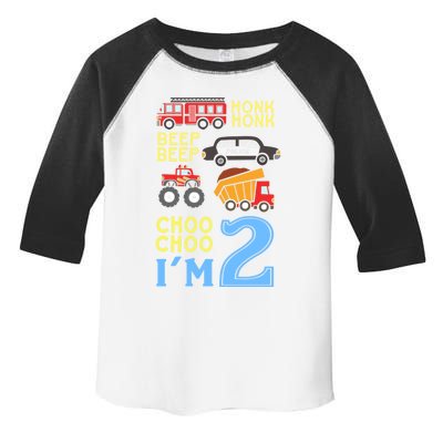 Honk Honk Beep Beep Coo Choo I'm 2 Birthday Kids Apparel Gift Toddler Fine Jersey T-Shirt