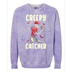 Happy Halloween Baseball Spooky Catcher Trick Or Treat Gift Colorblast Crewneck Sweatshirt