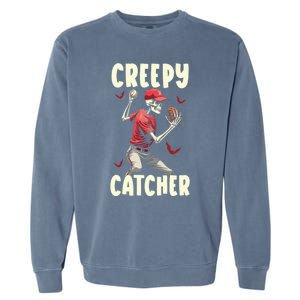 Happy Halloween Baseball Spooky Catcher Trick Or Treat Gift Garment-Dyed Sweatshirt