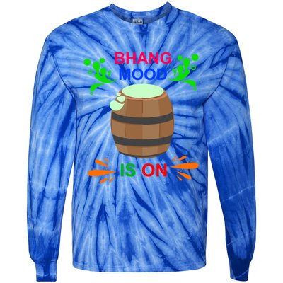 Happy Holi Bhang Mood Is On Indian Festival Of Colors 2021 Meaningful Gift Tie-Dye Long Sleeve Shirt