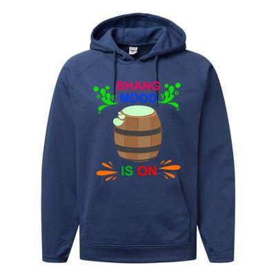 Happy Holi Bhang Mood Is On Indian Festival Of Colors 2021 Meaningful Gift Performance Fleece Hoodie