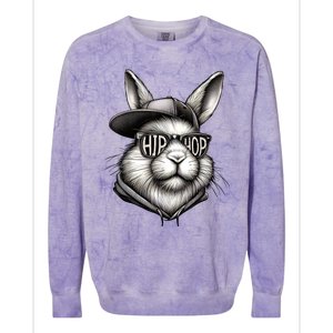 Hip Hop Bunny Face Sunglasses Funny Easter Hippity Rabbit Colorblast Crewneck Sweatshirt