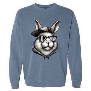 Hip Hop Bunny Face Sunglasses Funny Easter Hippity Rabbit Garment-Dyed Sweatshirt