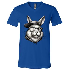 Hip Hop Bunny Face Sunglasses Funny Easter Hippity Rabbit V-Neck T-Shirt