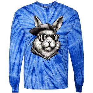 Hip Hop Bunny Face Sunglasses Funny Easter Hippity Rabbit Tie-Dye Long Sleeve Shirt