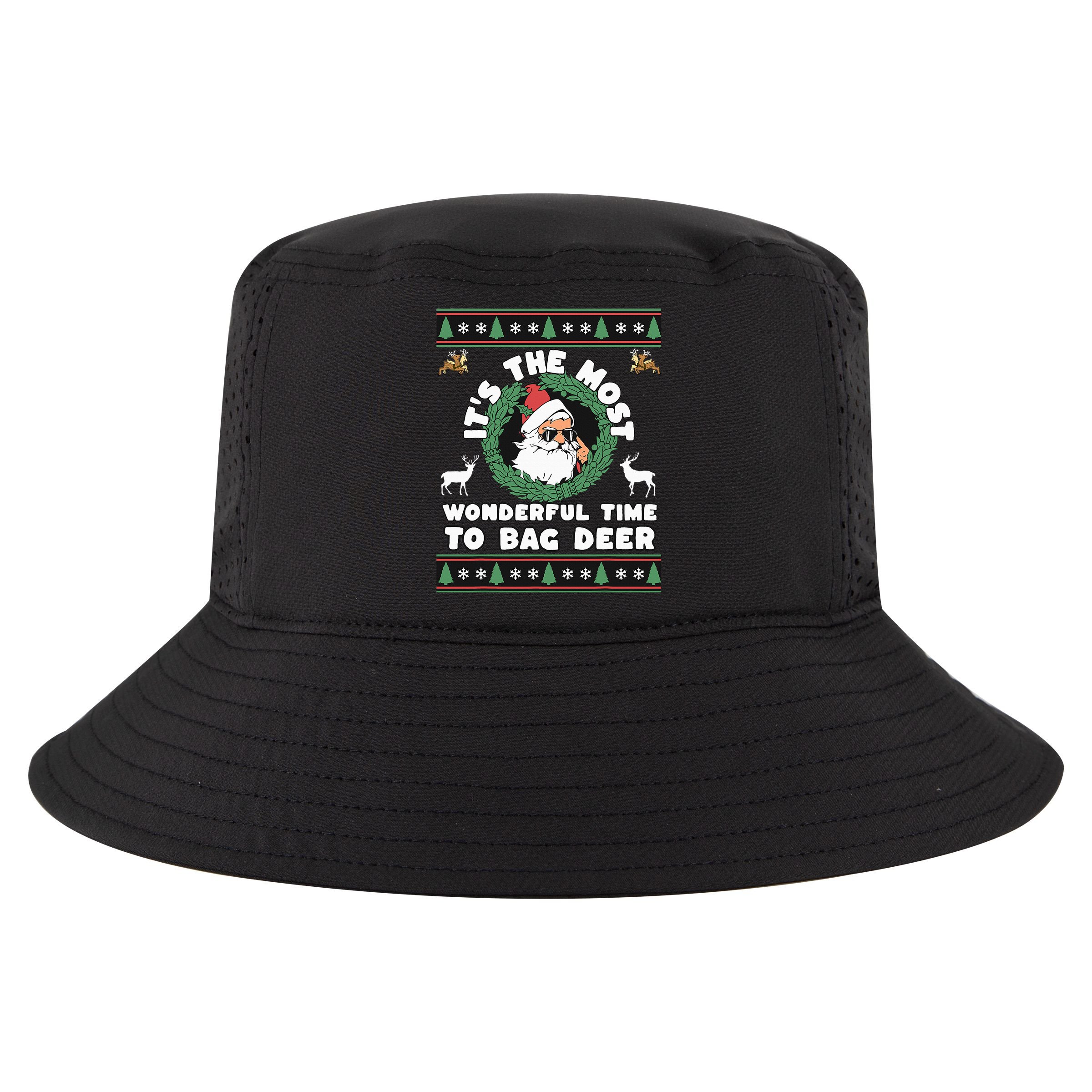 Holiday Hunting Bag with Festive Deer Cool Comfort Performance Bucket Hat