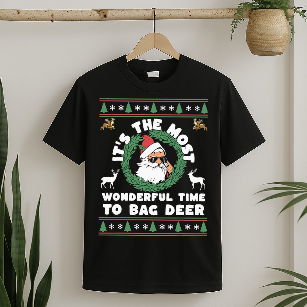 Holiday Hunting Bag with Festive Deer T-Shirt