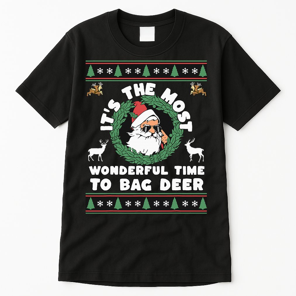 Holiday Hunting Bag with Festive Deer Tall T-Shirt