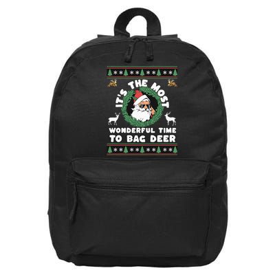 Holiday Hunting Bag with Festive Deer 16 in Basic Backpack