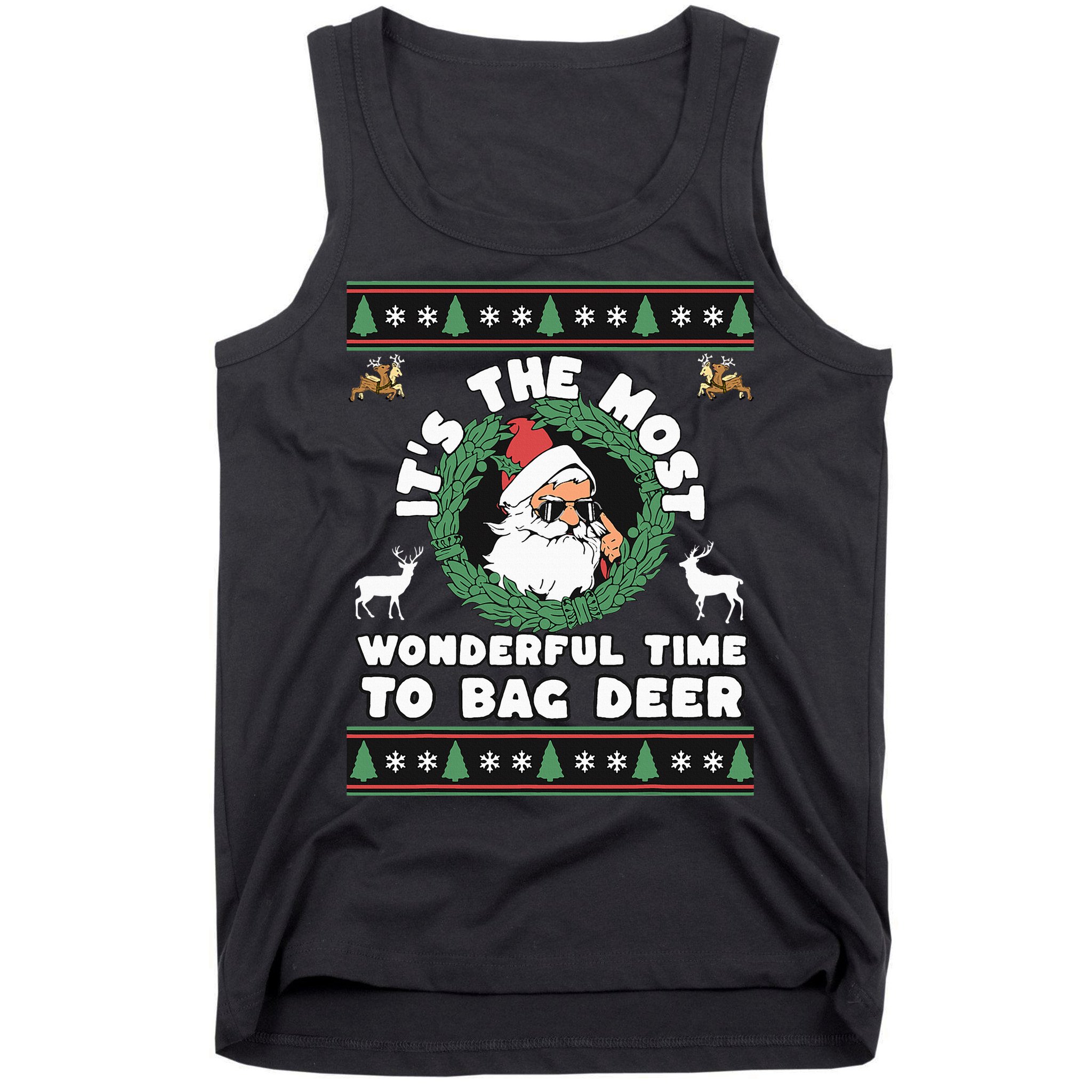 Holiday Hunting Bag with Festive Deer Tank Top
