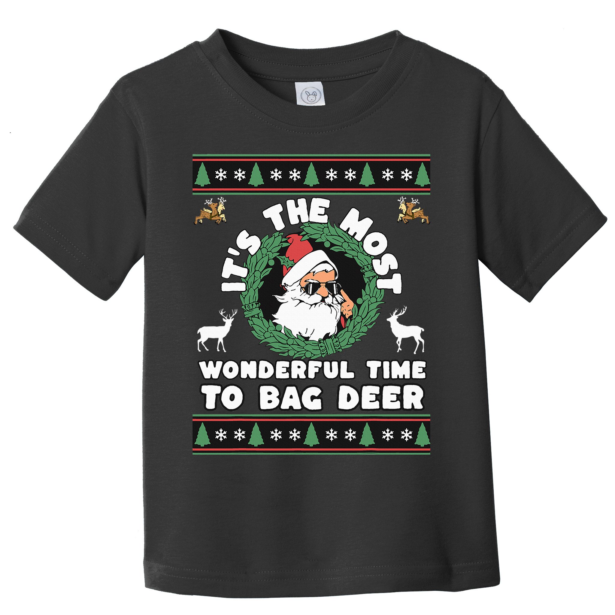 Holiday Hunting Bag with Festive Deer Toddler T-Shirt