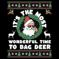 Holiday Hunting Bag with Festive Deer Women's V-Neck T-Shirt