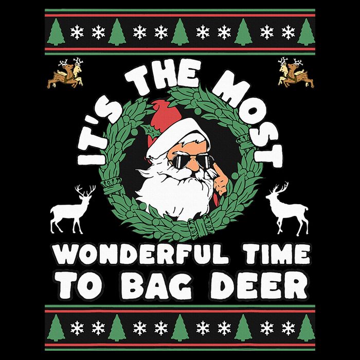 Holiday Hunting Bag with Festive Deer Women's V-Neck T-Shirt