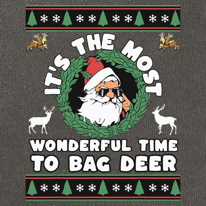 Holiday Hunting Bag with Festive Deer Cotton Canvas Backpack