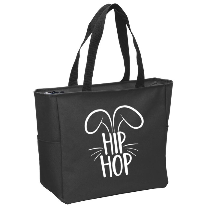 Hip Hop Bunny Funny Easter Zip Tote Bag