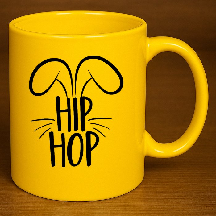 Hip Hop Bunny Funny Easter 11oz C Handle Ceramic Mug