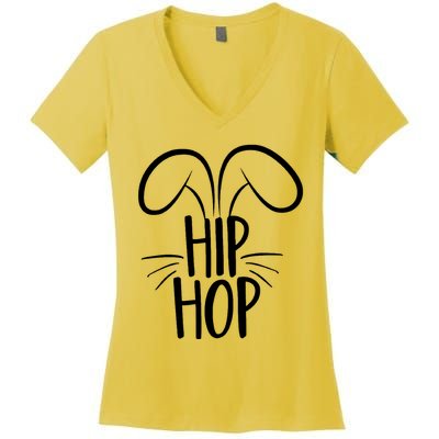 Hip Hop Bunny Funny Easter Women's V-Neck T-Shirt