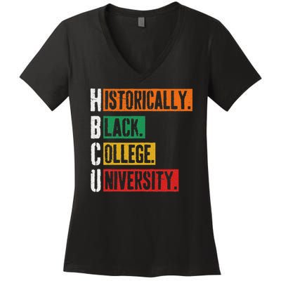 Hbcu Historically Black College University Black History Women's V-Neck T-Shirt