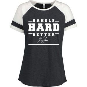 Handle Hard Better Enza Ladies Jersey Colorblock Tee