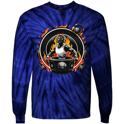 Hip Hop Basketball Rapper Subwoofer Tie-Dye Long Sleeve Shirt