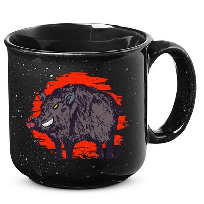 Hog Hunting Boar Wild Hog 15oz Campfire Ceramic Mug