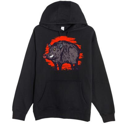 Hog Hunting Boar Wild Hog Premium Pullover Hoodie