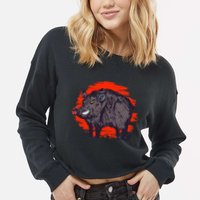 Hog Hunting Boar Wild Hog Cropped Pullover Crew