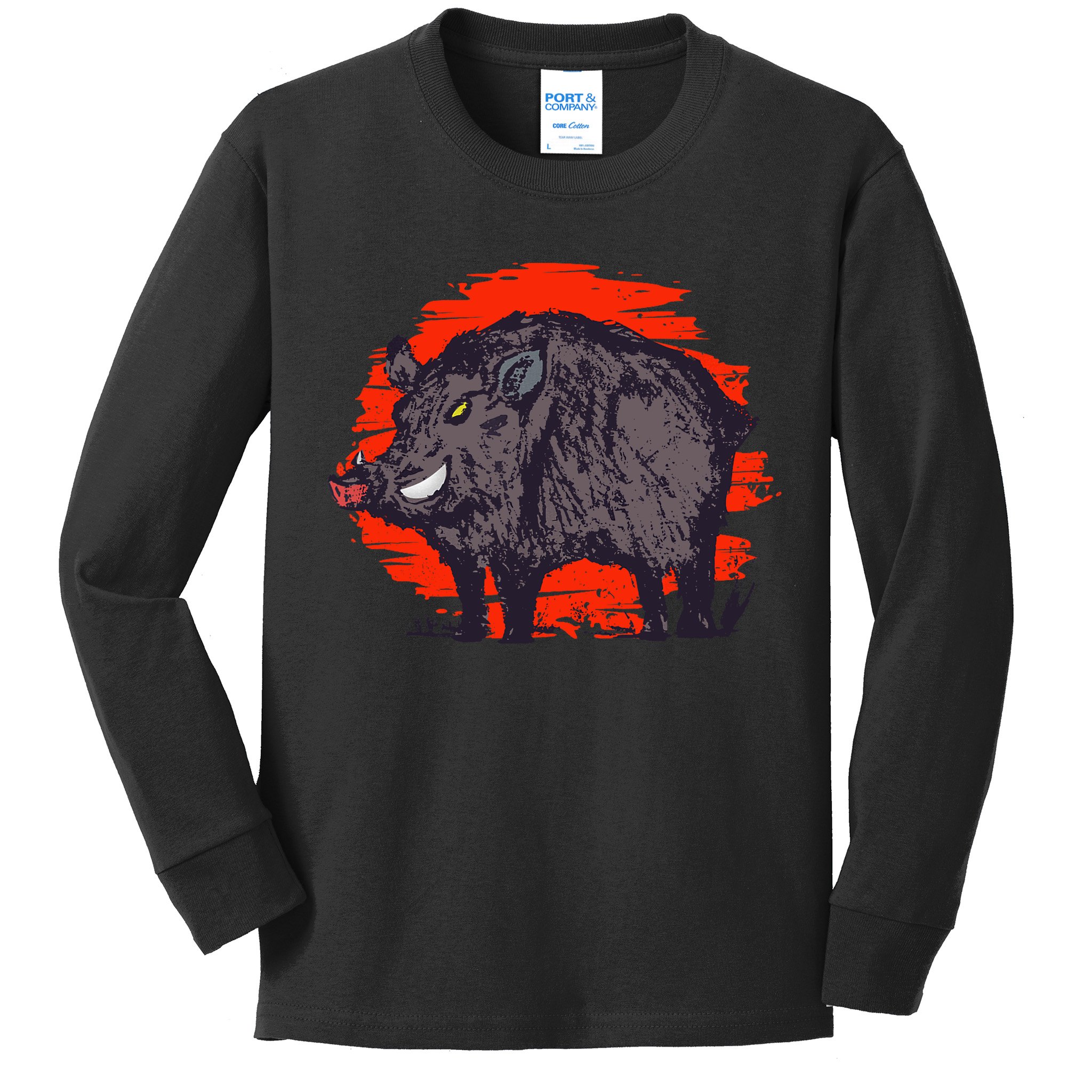 Hog Hunting Boar Wild Hog Kids Long Sleeve Shirt