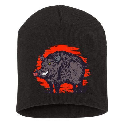 Hog Hunting Boar Wild Hog Short Acrylic Beanie