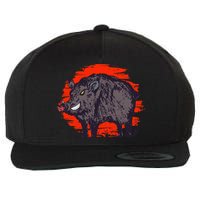 Hog Hunting Boar Wild Hog Wool Snapback Cap