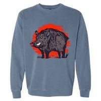 Hog Hunting Boar Wild Hog Garment-Dyed Sweatshirt